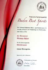 Ehrenpreis für Brennerei Huber